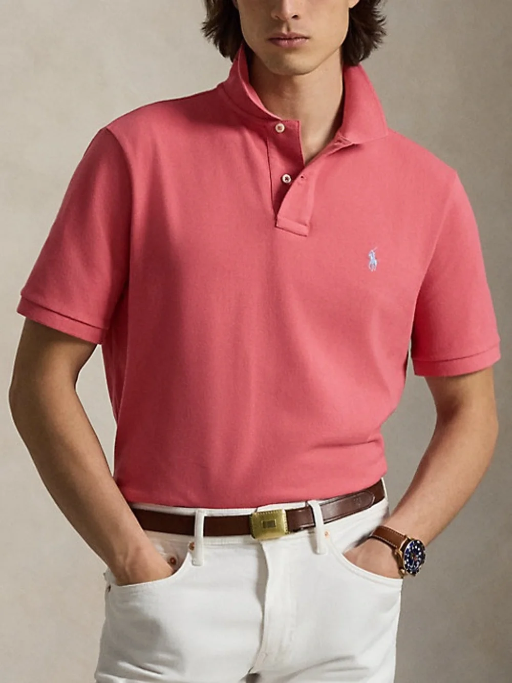 Polo Ralph Lauren Men's Iconic Mesh Polo Shirt Classic Fit Red Sky Cotton XXL